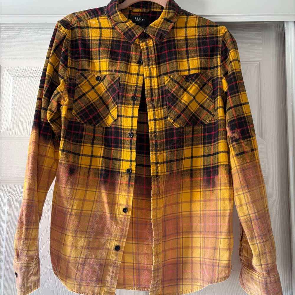 Urban Pipeline Yellow and Black Checkered Shirt